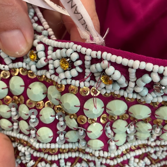 Rachel Allan Fuchsia and Gold Embellished Prom Dress - Picture 6 of 12